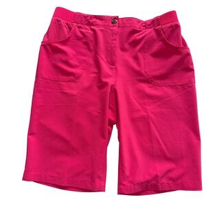 Weekends by Chico's Pink Bermuda Shorts Size 1 Stretch Pull On Golf Casual